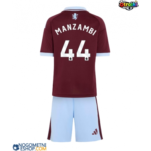 Otroški Nogometni dresi Aston Villa Johan Manzambi #44 Domači 2026-27 Kratek Rokav (+ Kratke hlače)